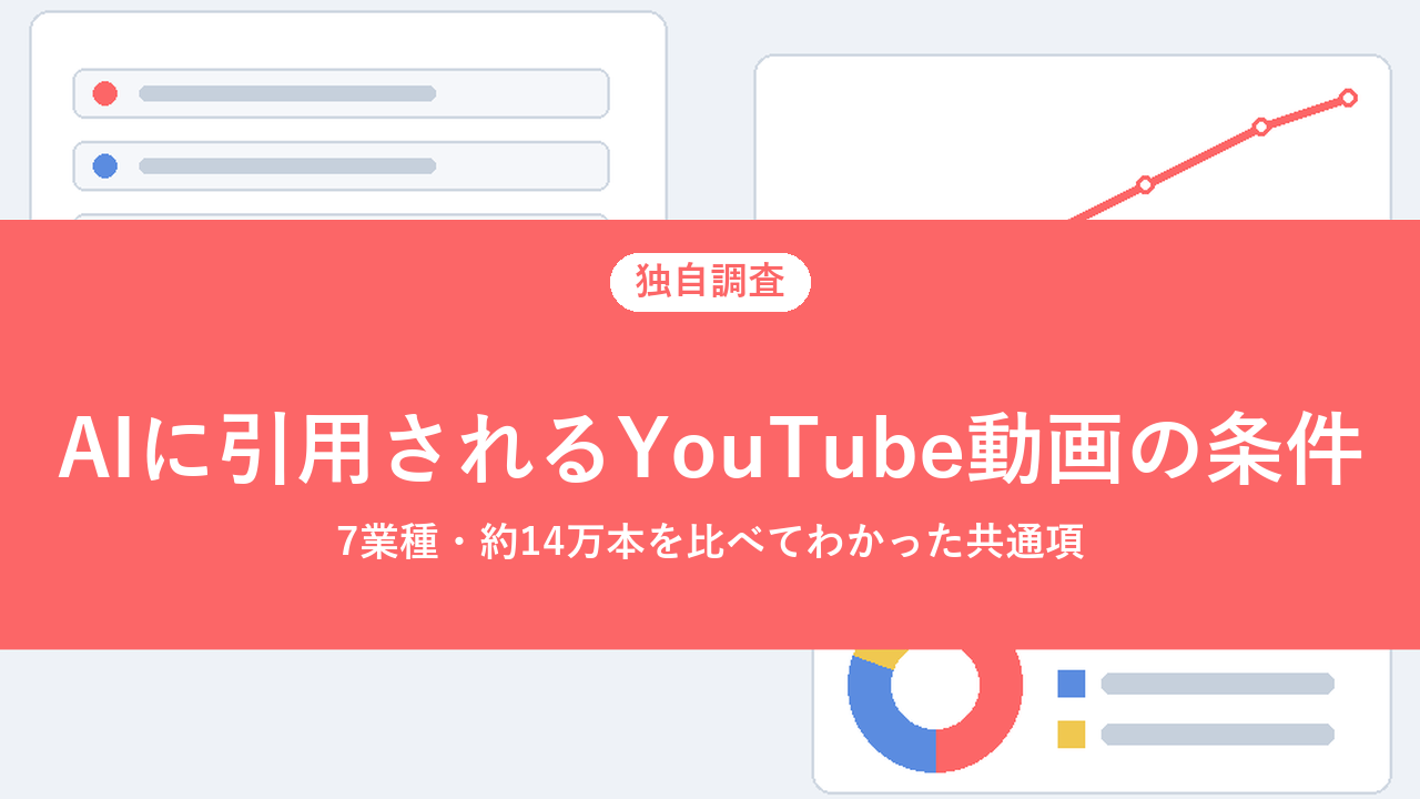 【独自調査】AIの回答に引用されるYouTube動画の条件｜7業種・約14万本でわかった共通項